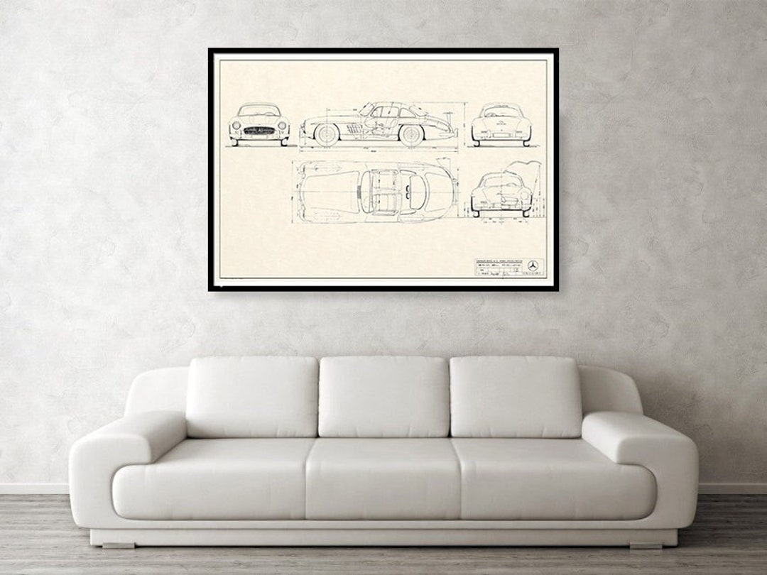 Classic Mercedes-benz 300SL Gullwing Coupe Fine Art Print 1954 #2 - Etsy