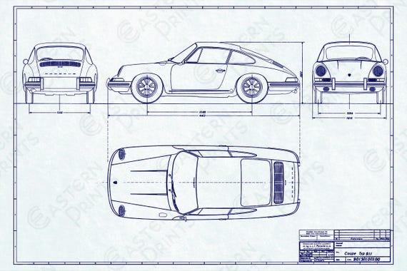 ヴィンテージ ポルシェ 911 の設計図 - Etsy 日本