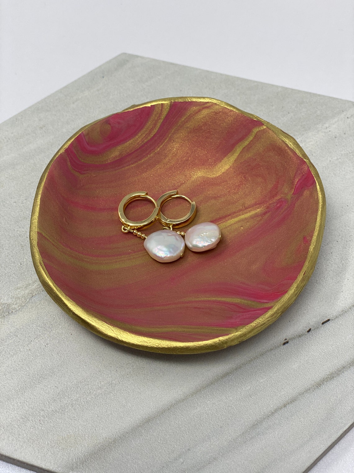 Marble Jewelry Dish / Trinket Dish Etsy