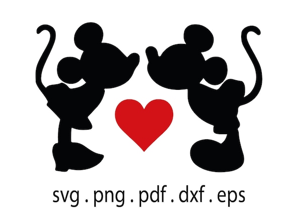 Download Mickey and Minnie kissing SVG / Disney Mickey Mouse SVG ...