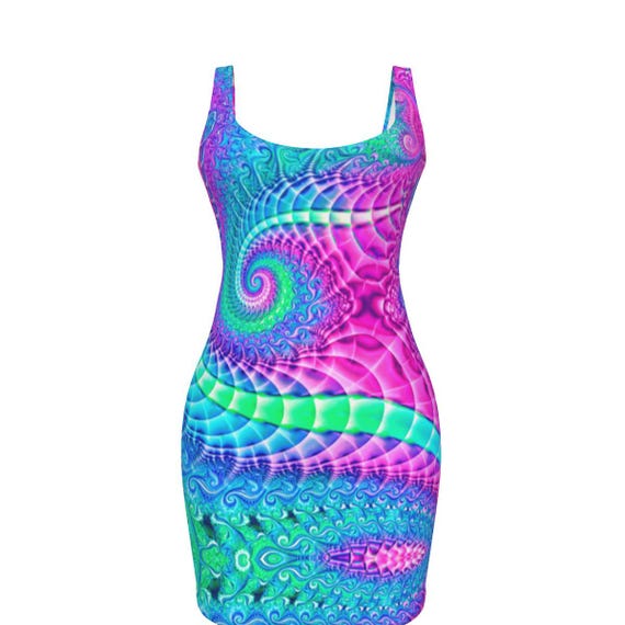 Fractal Bodycon Rave Dress