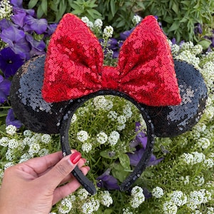 Minnie Ears, Mouse ears, Sequin Minnie Ears, Minnie, Mickey