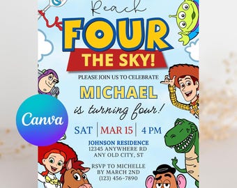 Toy Story Birthday Invitation Template, Editable Kids Invite (Digital)