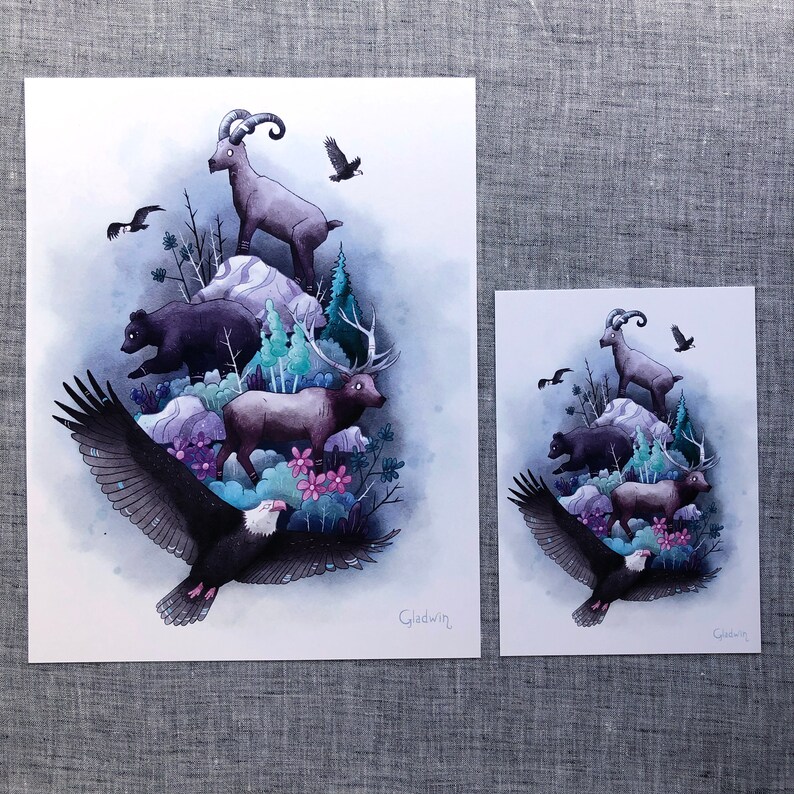 Mountain Illustration Art Print - Etsy