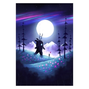 Full Moon Valley Art Print