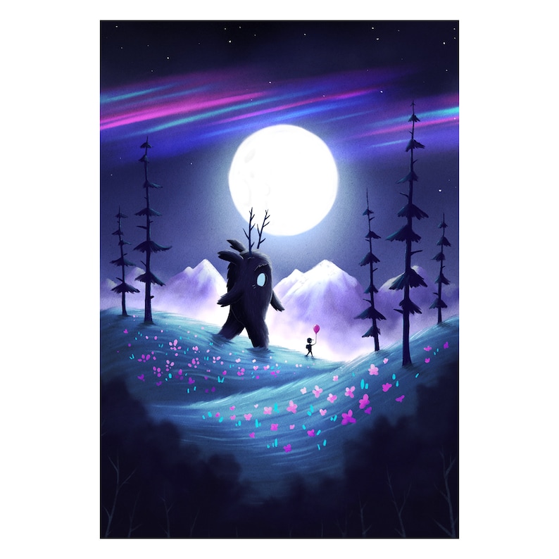 Full Moon Valley Art Print image 1