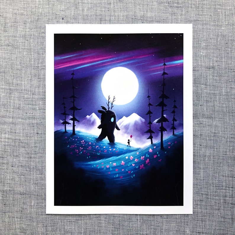 Full Moon Valley Art Print image 2