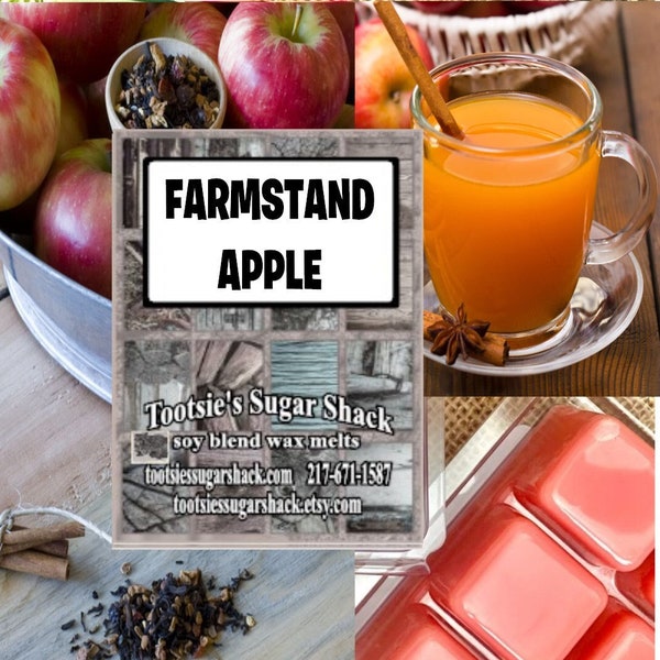 Farmstand apple wax melts, soy wax melts, strong apple wax melts, apple wax tarts