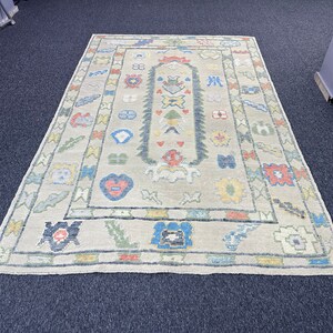 6’6”x10’3” ft. Turkish Oushak rug. Nursery area rug. Living room rug. Nomadic area rug. Bedroom rug. Multicolor area rug. Distressed rug.