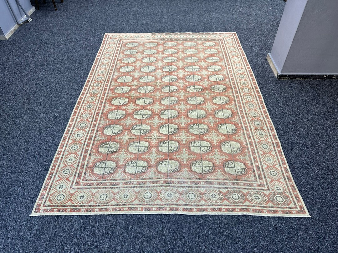 63x91ft. Turkish Vintage Rug. Bedroom Rug. Living Room Rug. Oushak Rug