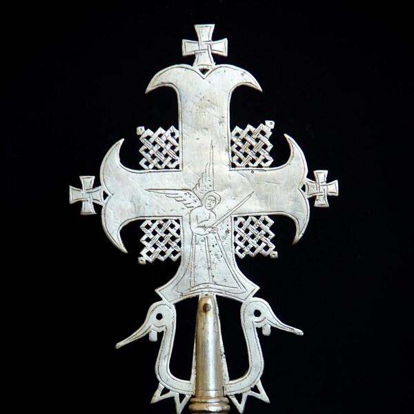 Ethiopian Coptic Cross metal handcrafted small