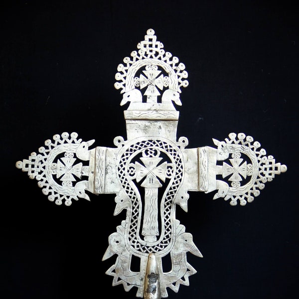Large Coptic Cross Ethiopian metal handcrafted