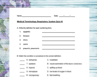 Madison Medical Respiratory System Quiz - 