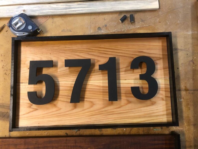 Handcrafted cedar address plaque / sign horizontal Etsy