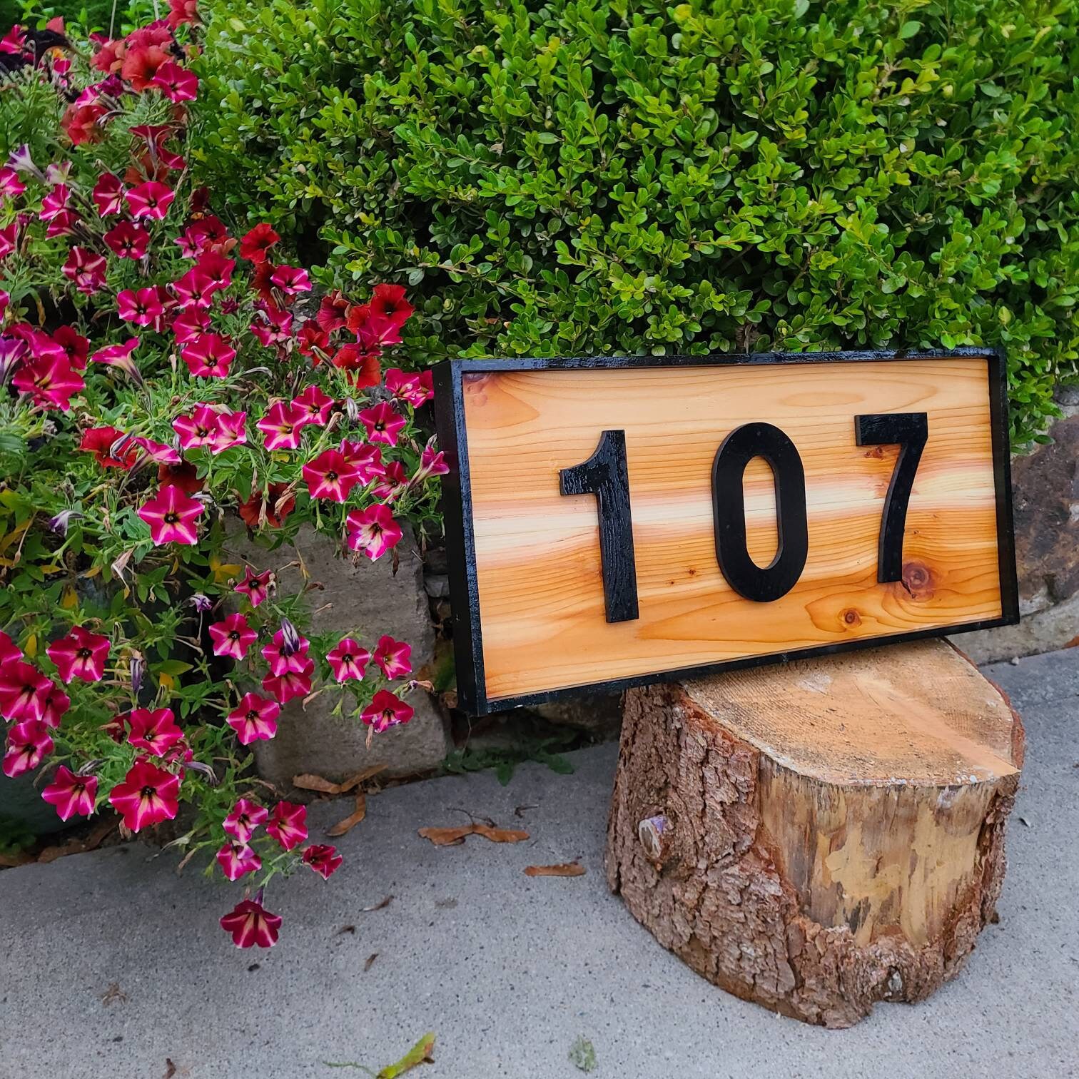 Handcrafted cedar address plaque / sign horizontal Etsy