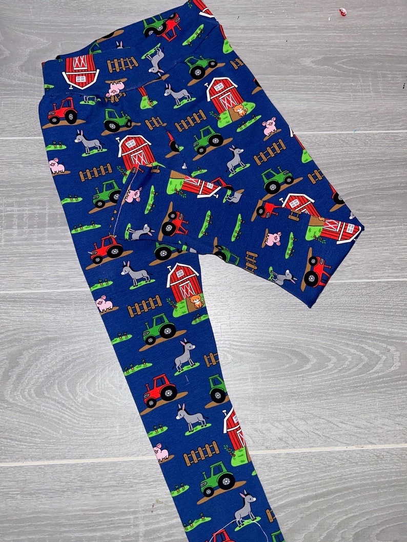 Kinder / Baby / Kleinkind / Teen Leggings Hosen Blue Farmyard