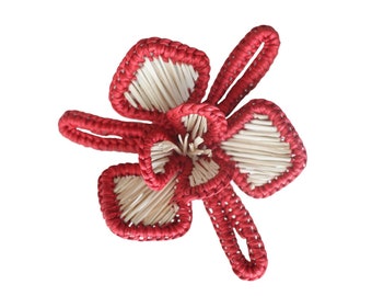 Orchid straw/raffia napkin rings