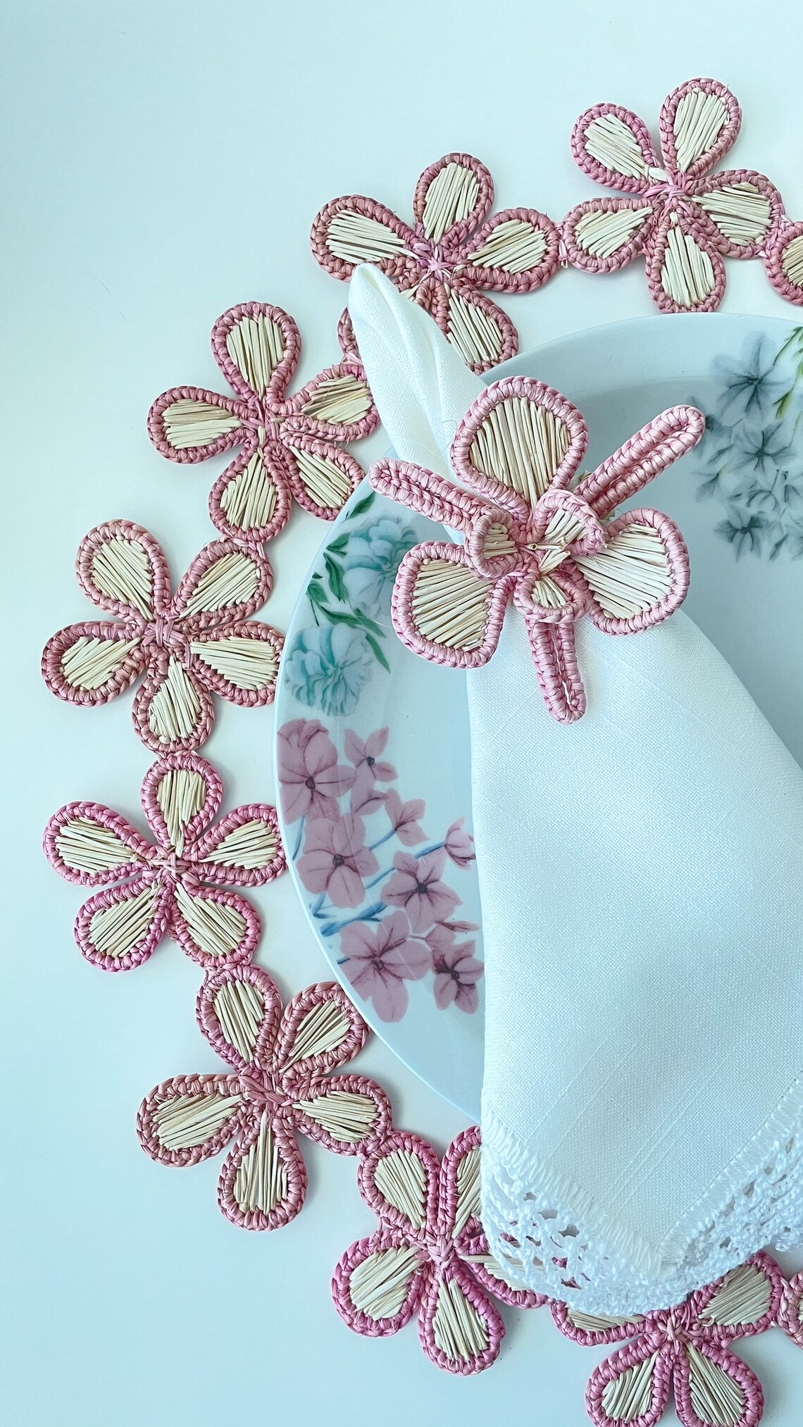 Orchid Straw/raffia Napkin Rings Etsy