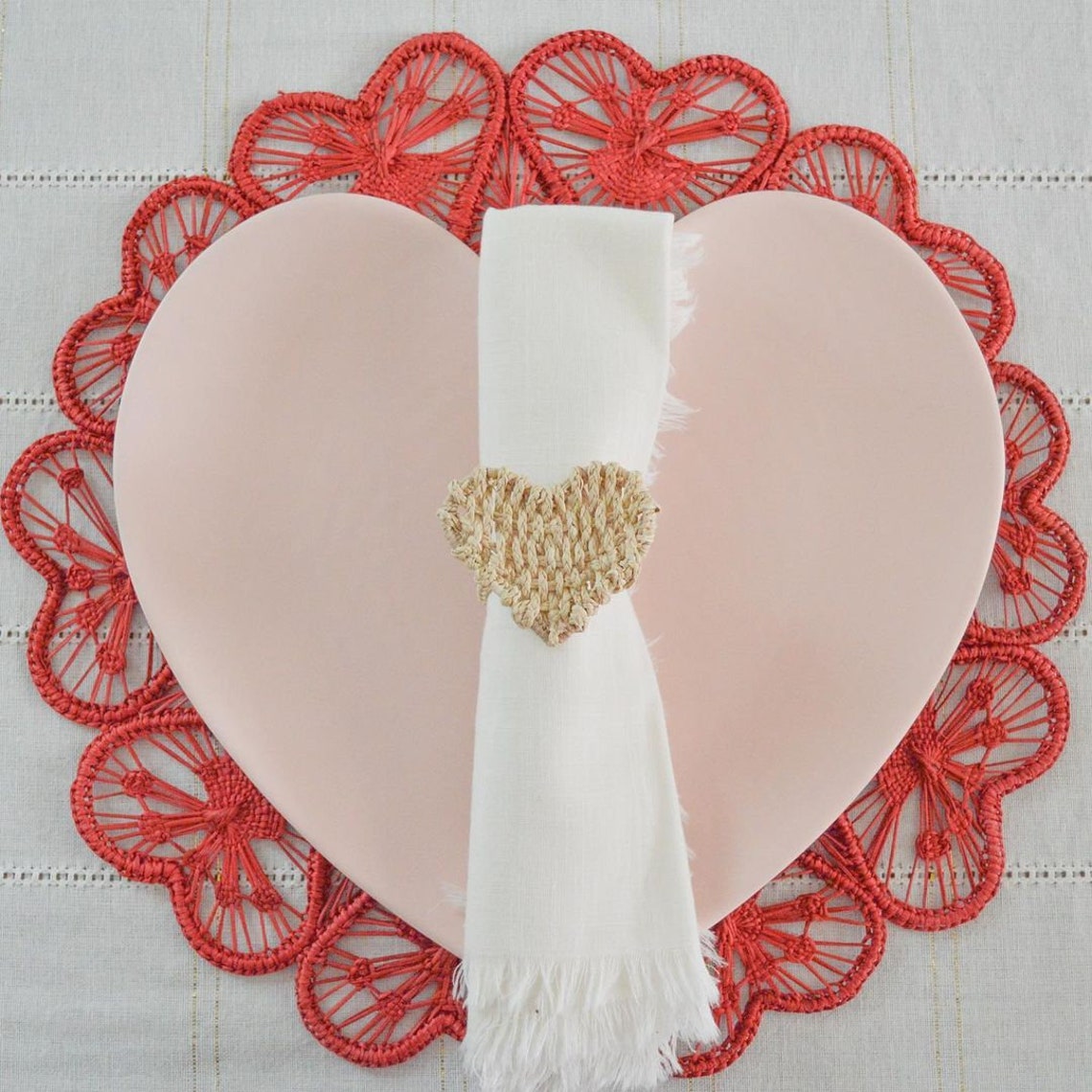 Heart woven placemat Etsy