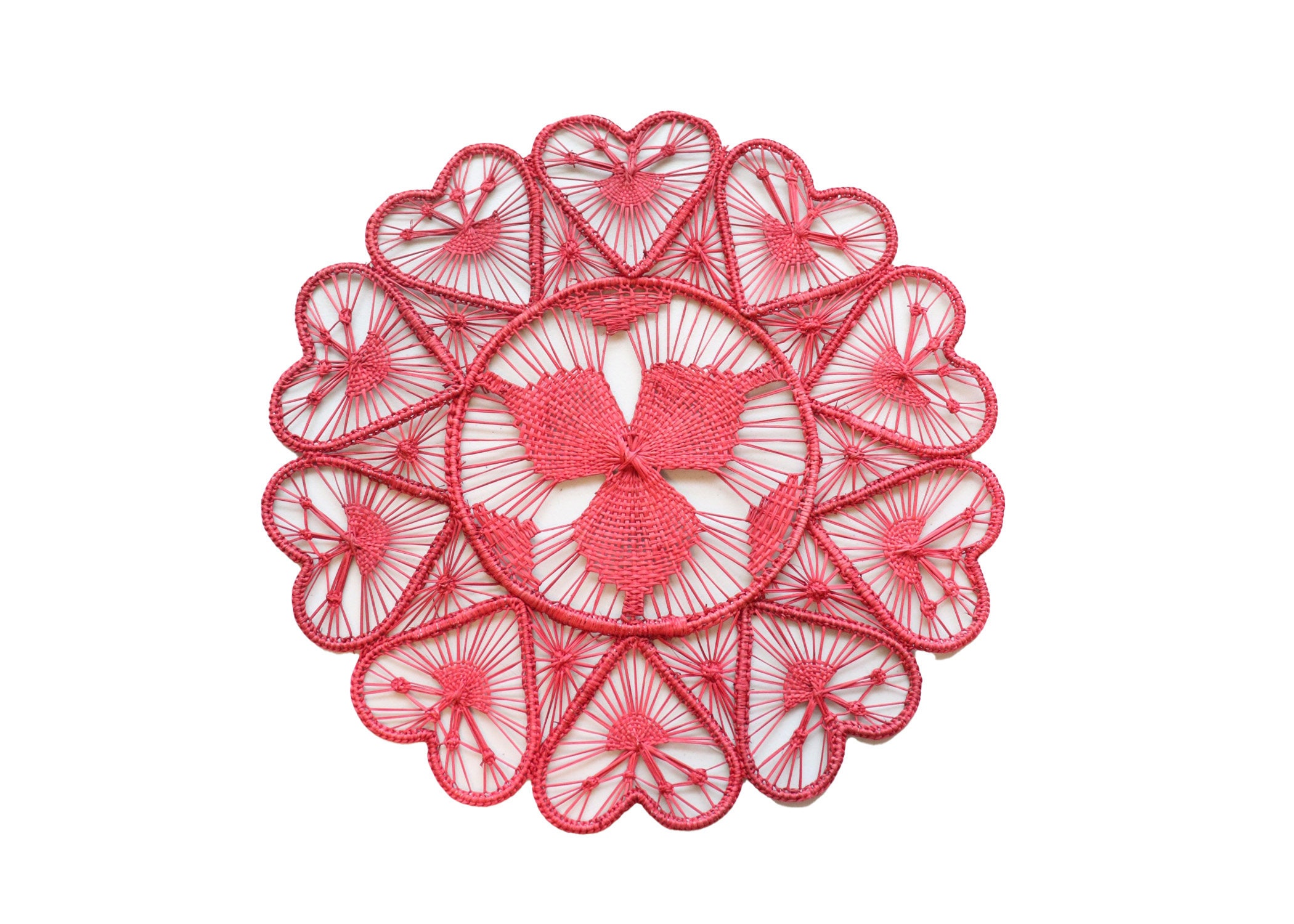 Heart woven placemat Etsy