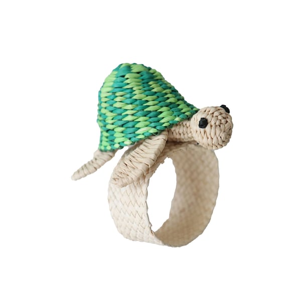 Turtle Napkin Ring, Iraca, raffia