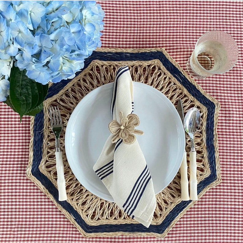 Orchid straw/raffia napkin rings Etsy