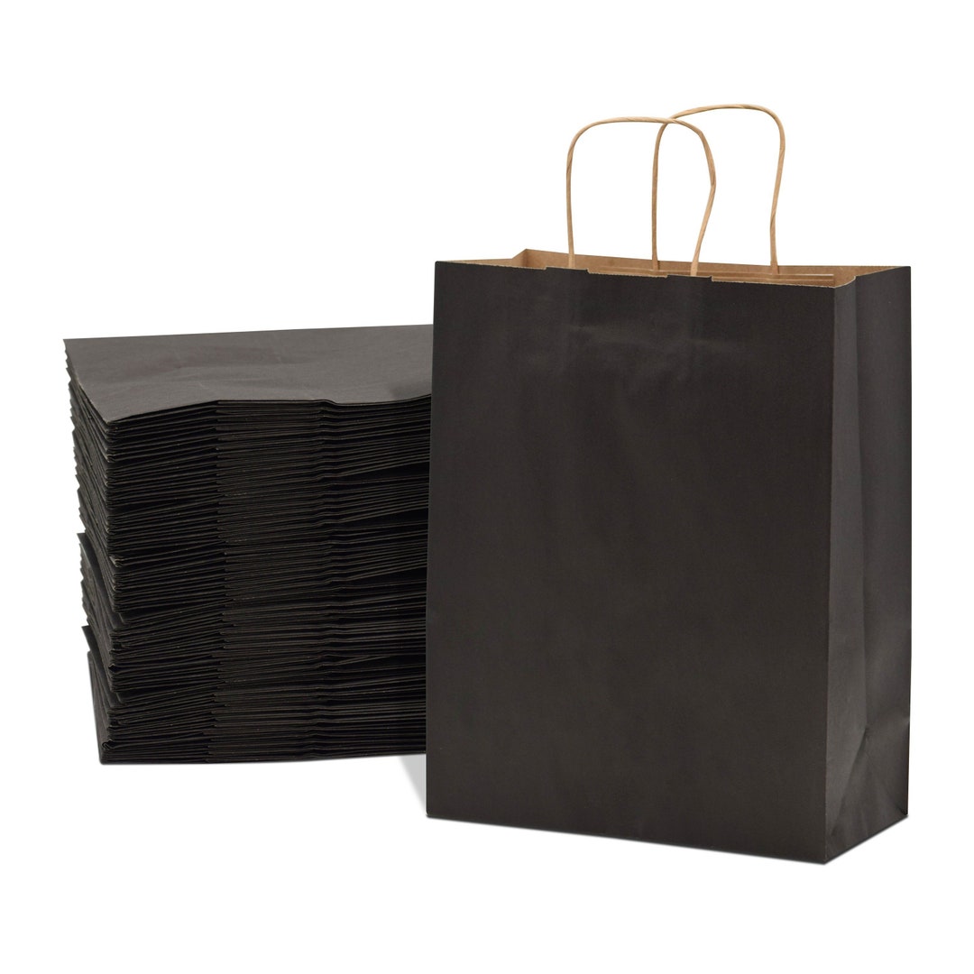 Prime Line Packaging Black Color Craft Tote Paper Bags With Handles for ...