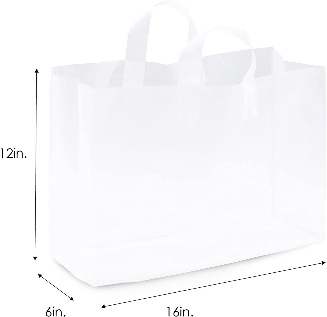 16x6x12 100 Pcs. Large Frosted Clear Plastic Gift Bags Etsy