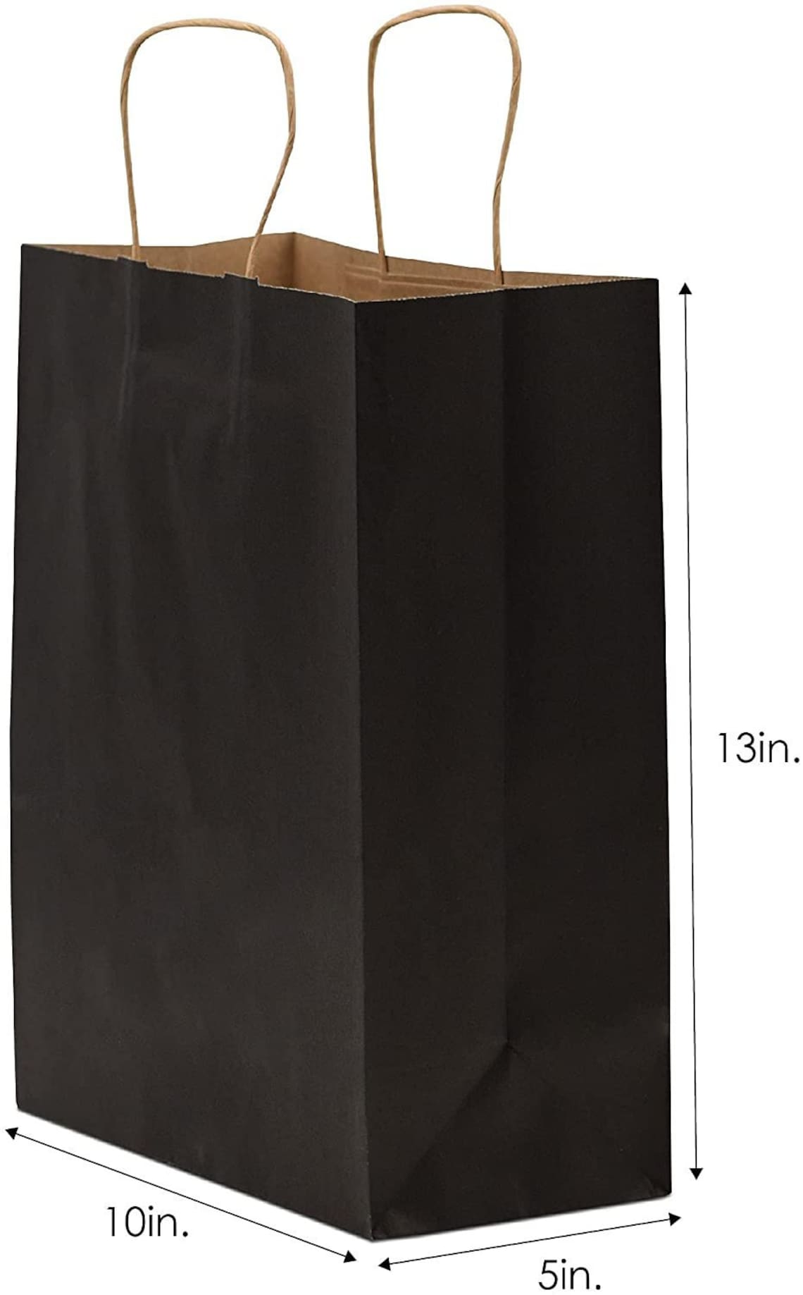 Black Paper Bags with Handles 10x5x13 inches 100 Pcs. Paper Etsy