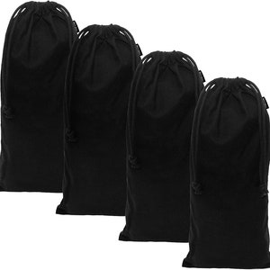 Shoe Dust Bags - Black Duster Flannel Single Shoe Pouch with Drawstring Closure for Travel, Home, Luggage, Handbags, Storage, Accessories