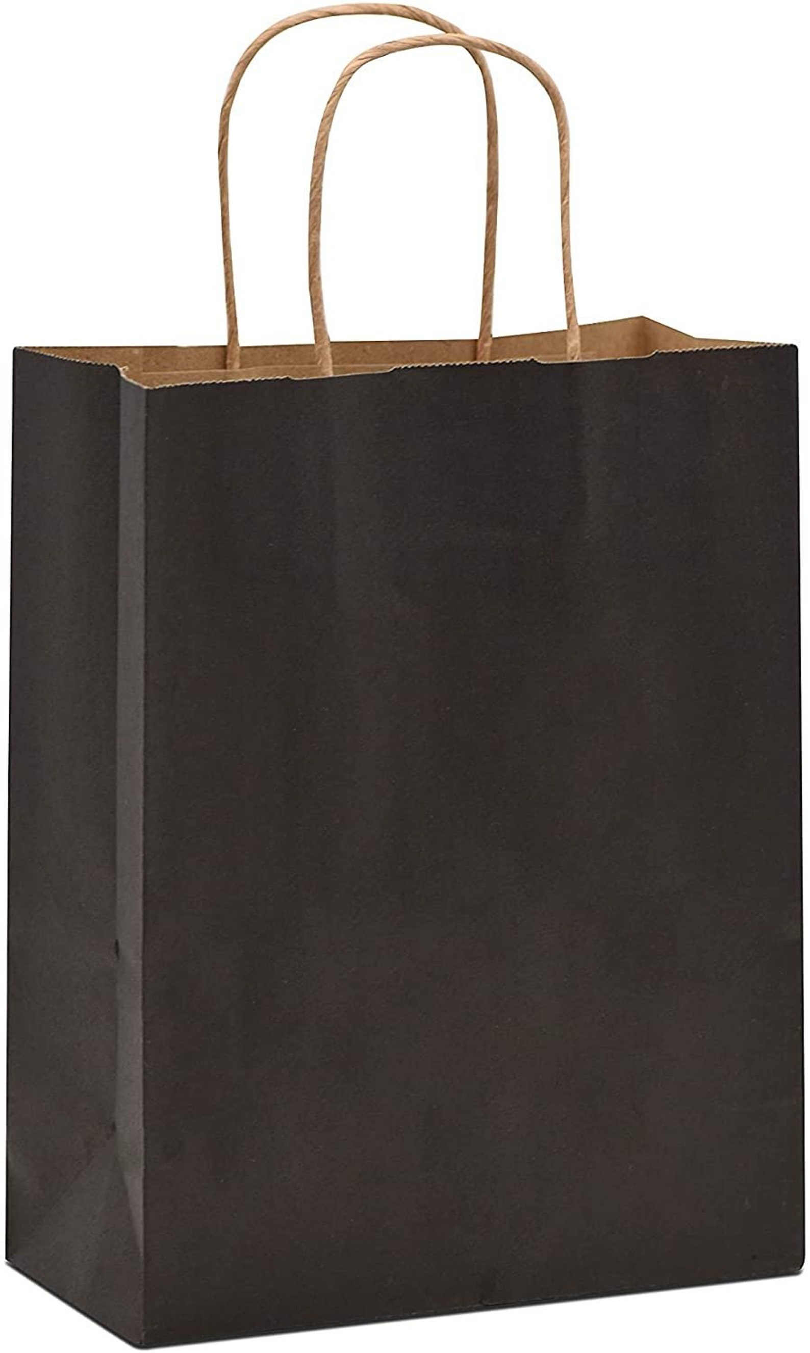 Black Paper Bags with Handles 8X4X10 inches 400 Pcs. Paper Etsy