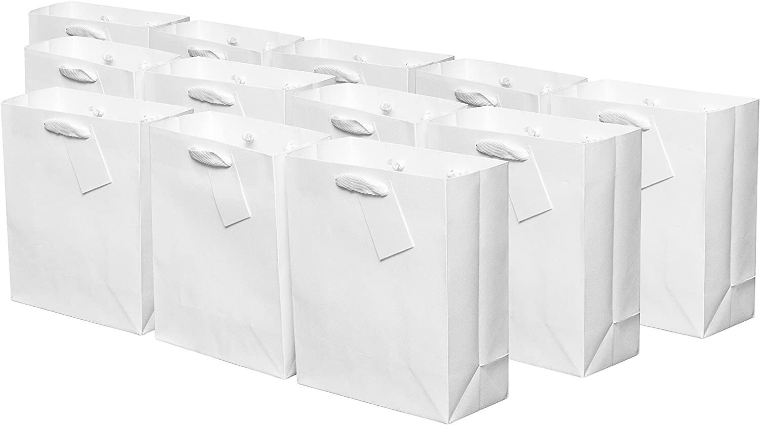 Prime Line Packaging Large Gift Bags with Handles, Brown Cotton Twill Handle Shopping Bags Bulk 16x6x12 50 Pack
