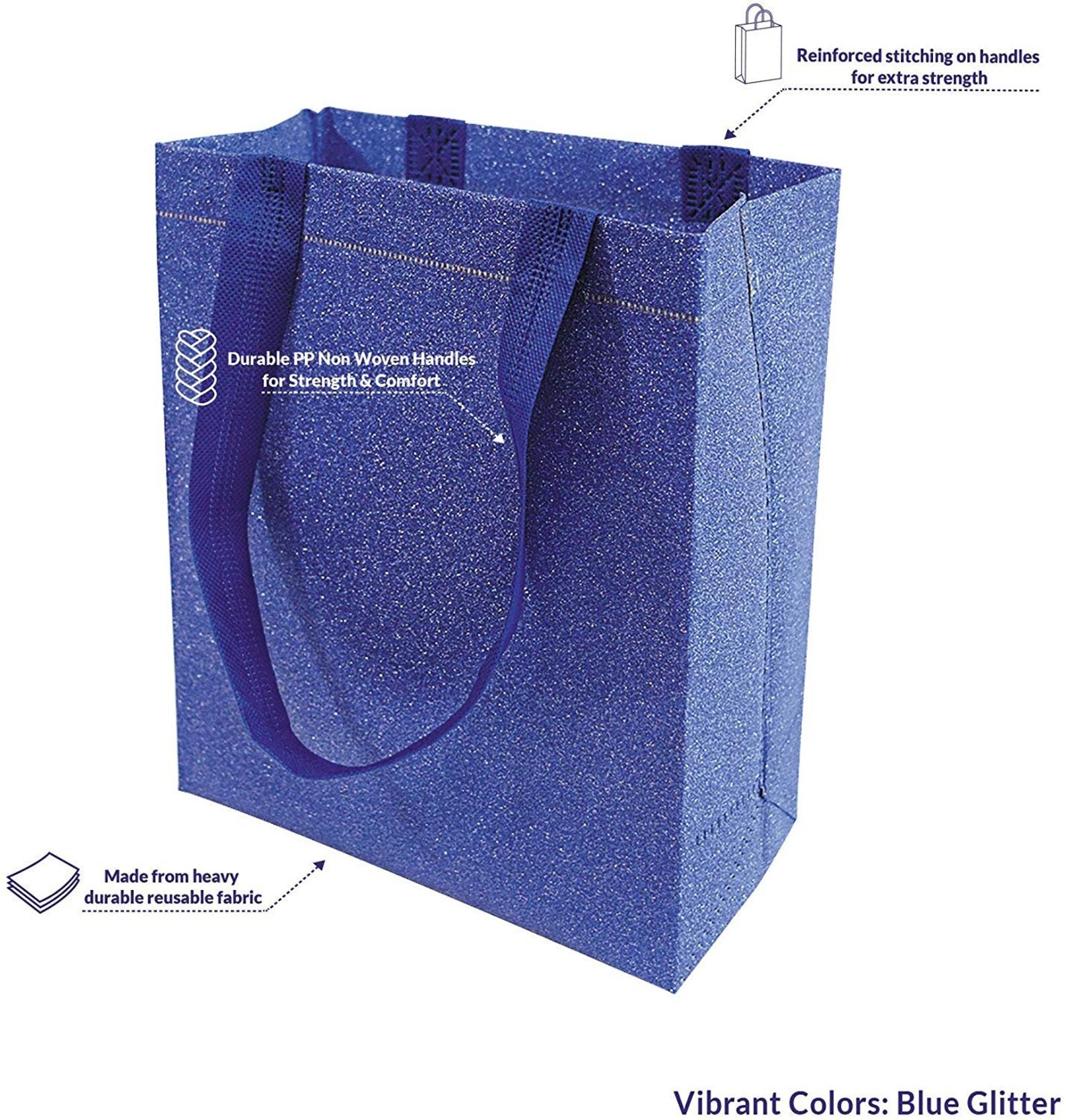 blue glitter gift bags