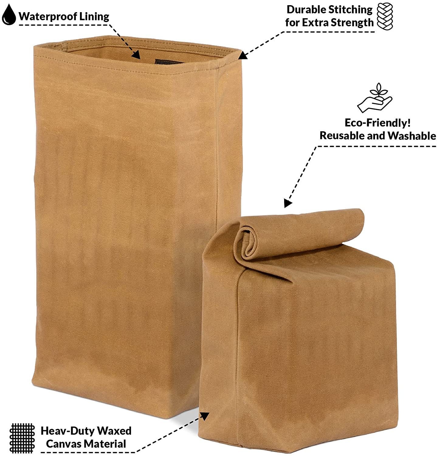 Premium Waxed Canvas Lunch Bags Brown Color Durable Etsy