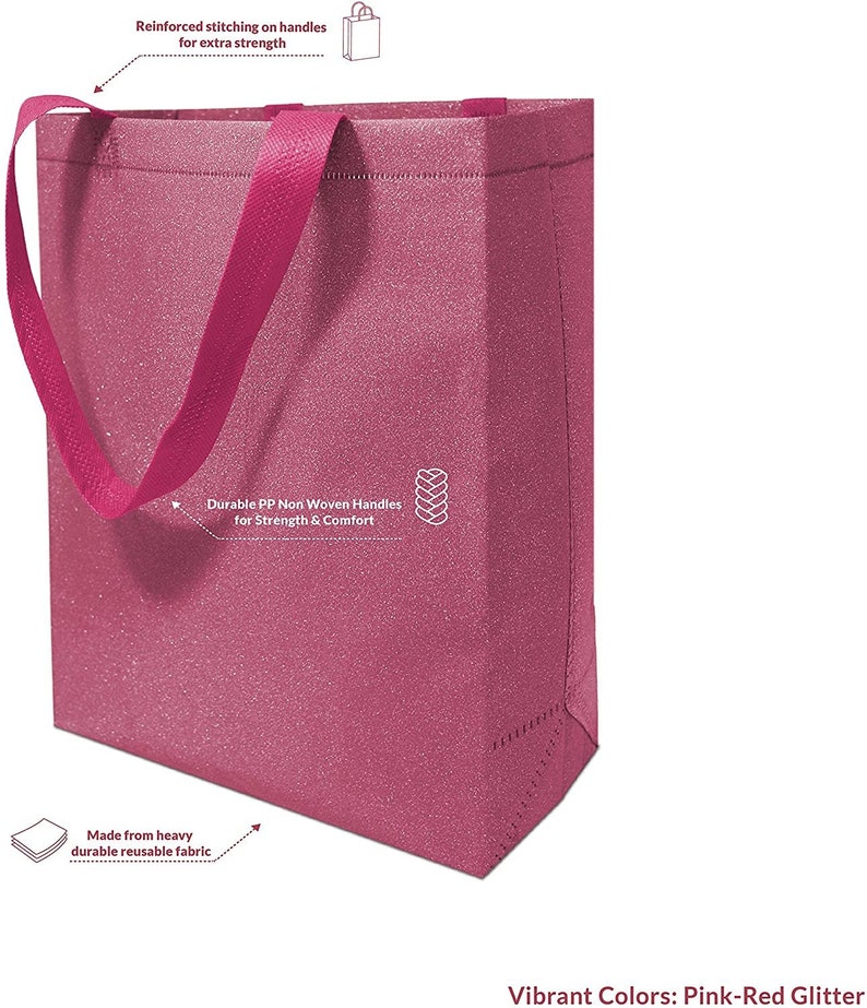 Large Reusable Glitter Gift Bags With Handles Party Favor Bags Etsy