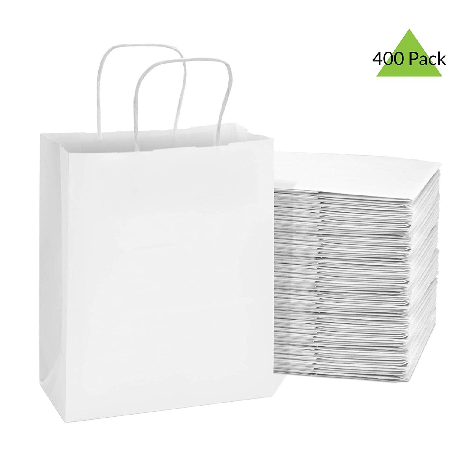 White Paper Bags With Handles 8x4x10 Inches Paper Shopping Etsy