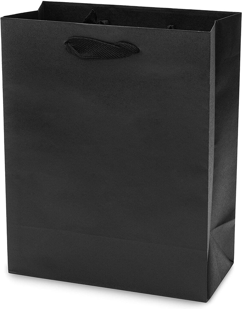 Black Gift Bags With Handles 8x4x10 Designer Shopping Bags Etsy