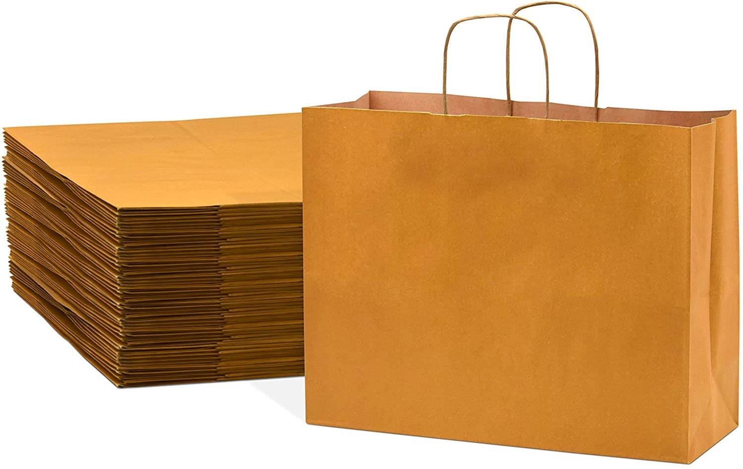 Orange Gift Bags With Handles Designer Solid Color Paper Gift - Etsy