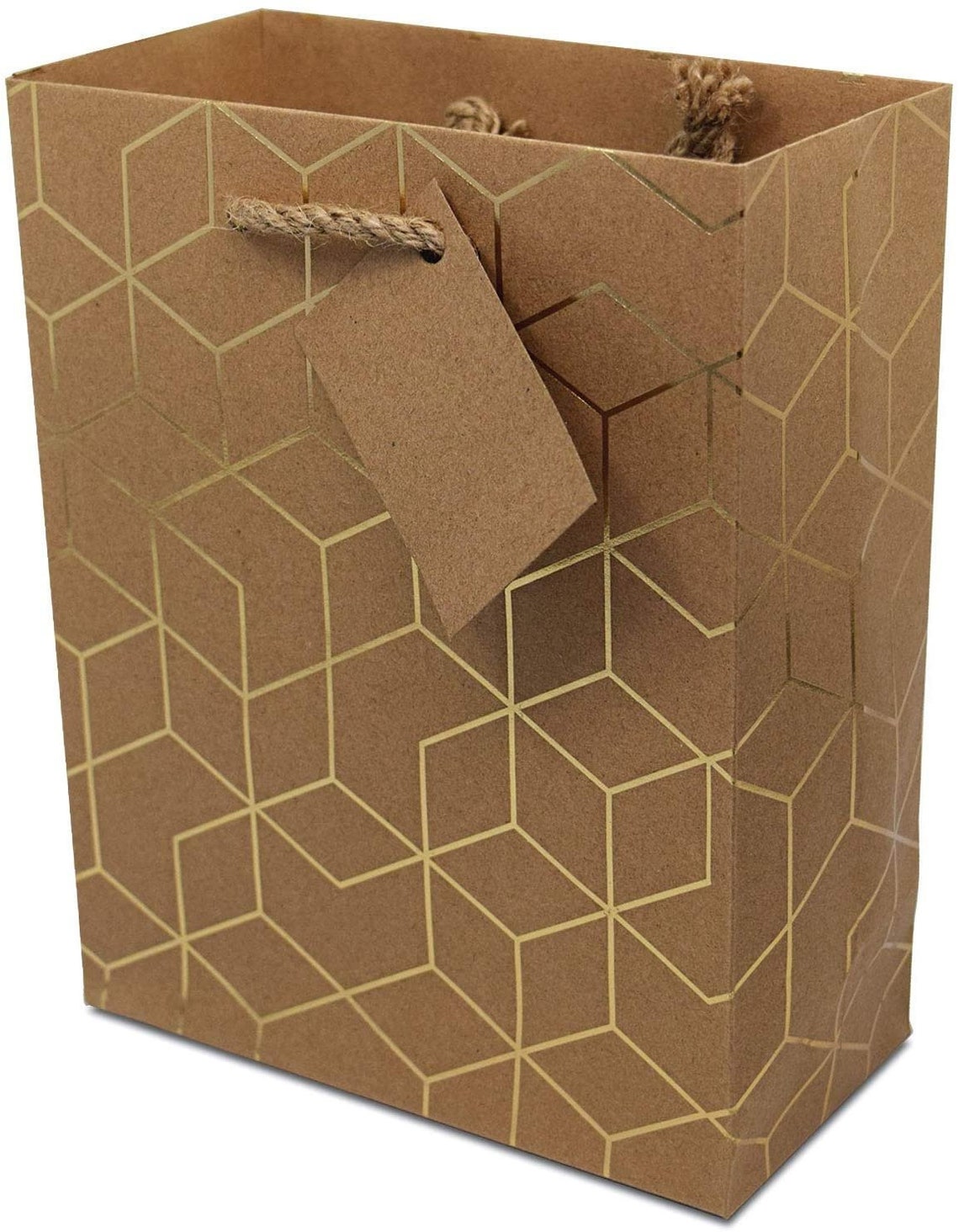 Designer Gift Bags With Handles Gold Geometric Chevron Etsy