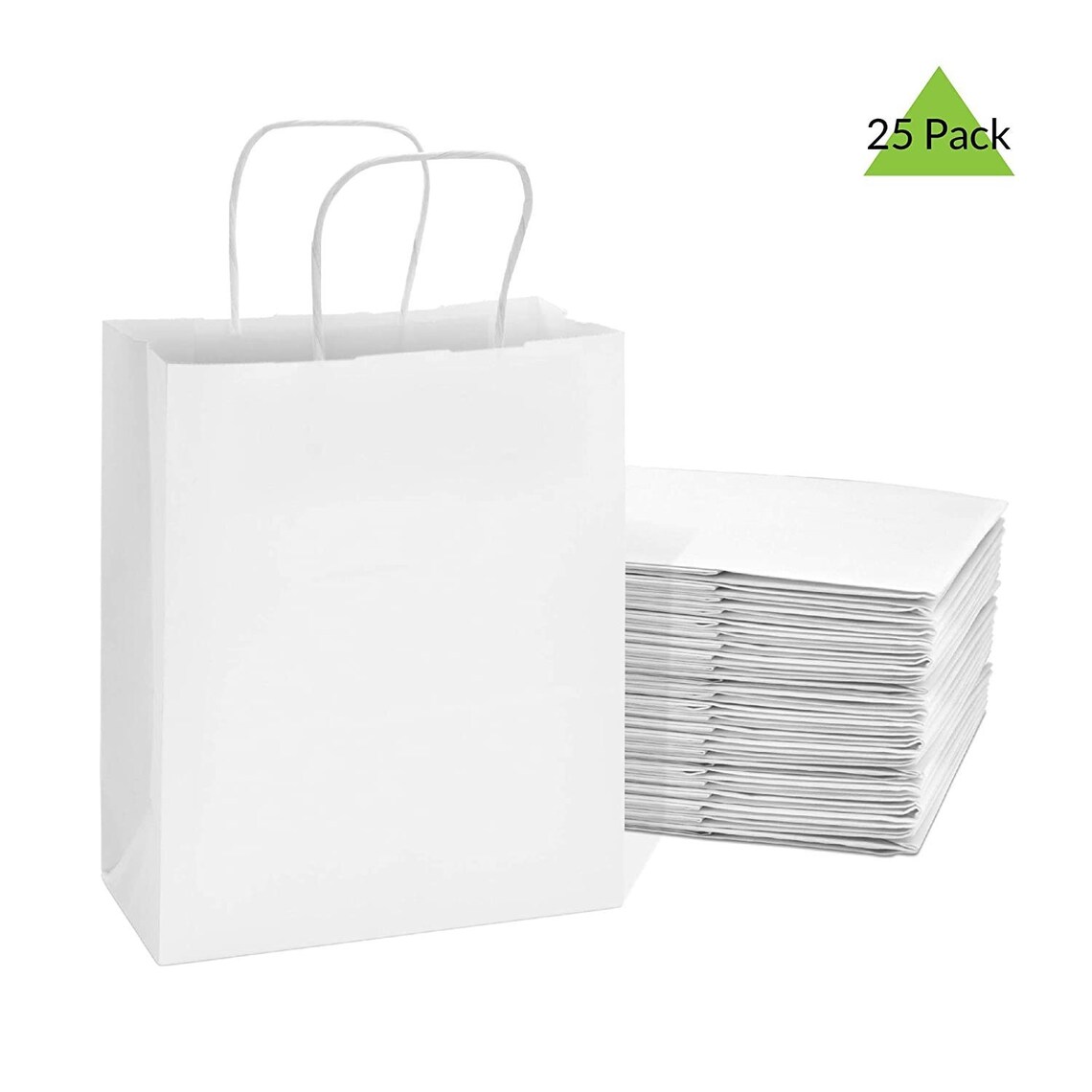 White Paper Bags with Handles 8x4x10 inches 50 Pcs. Paper Etsy