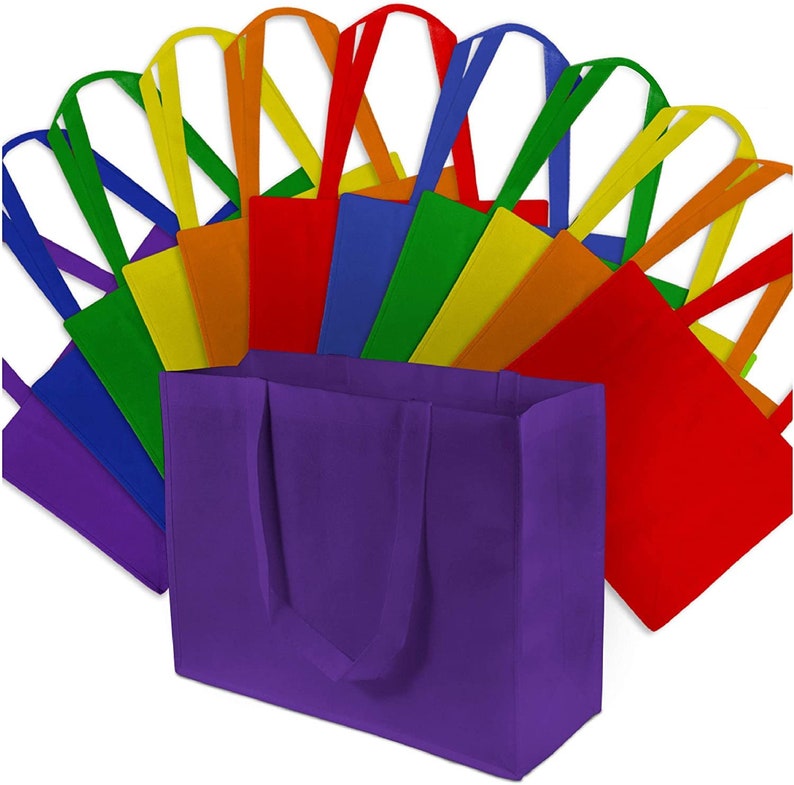 Large Multicolor Reusable Gift Bags Shopping Bags With Etsy