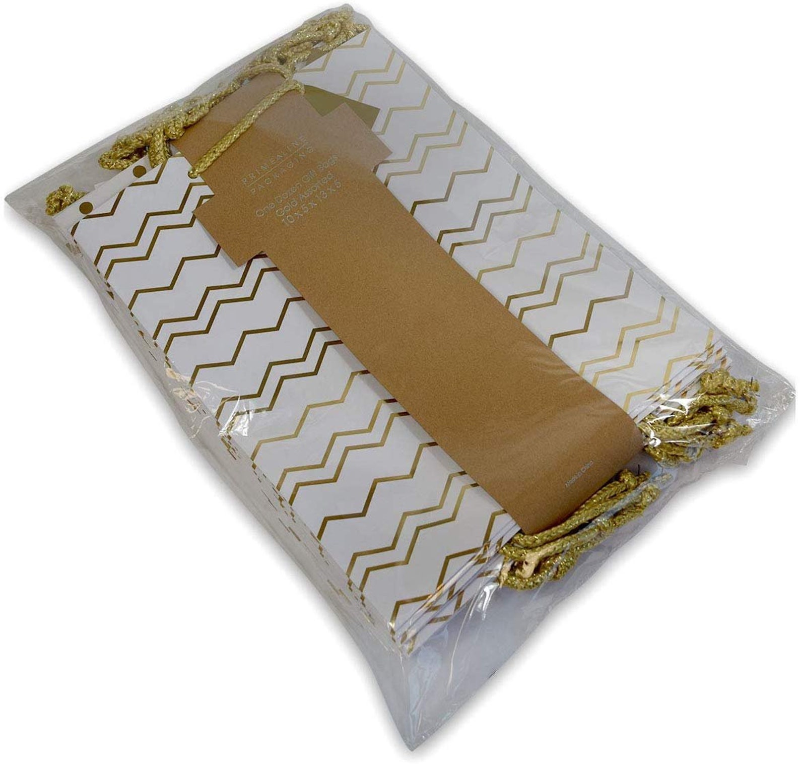 Metallic Gold Paper Gift Bags With Handles Chevron Polka Dot Etsy