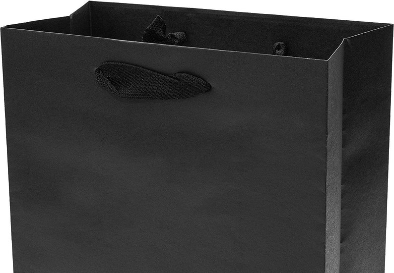 Black Gift Bags With Handles 8x4x10 Designer Shopping Bags Etsy