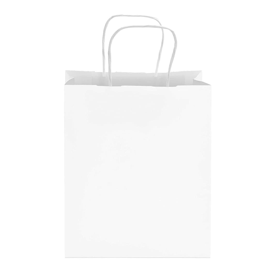White Paper Bags With Handles 8x4x10 Inches 50 Pcs. Paper Etsy
