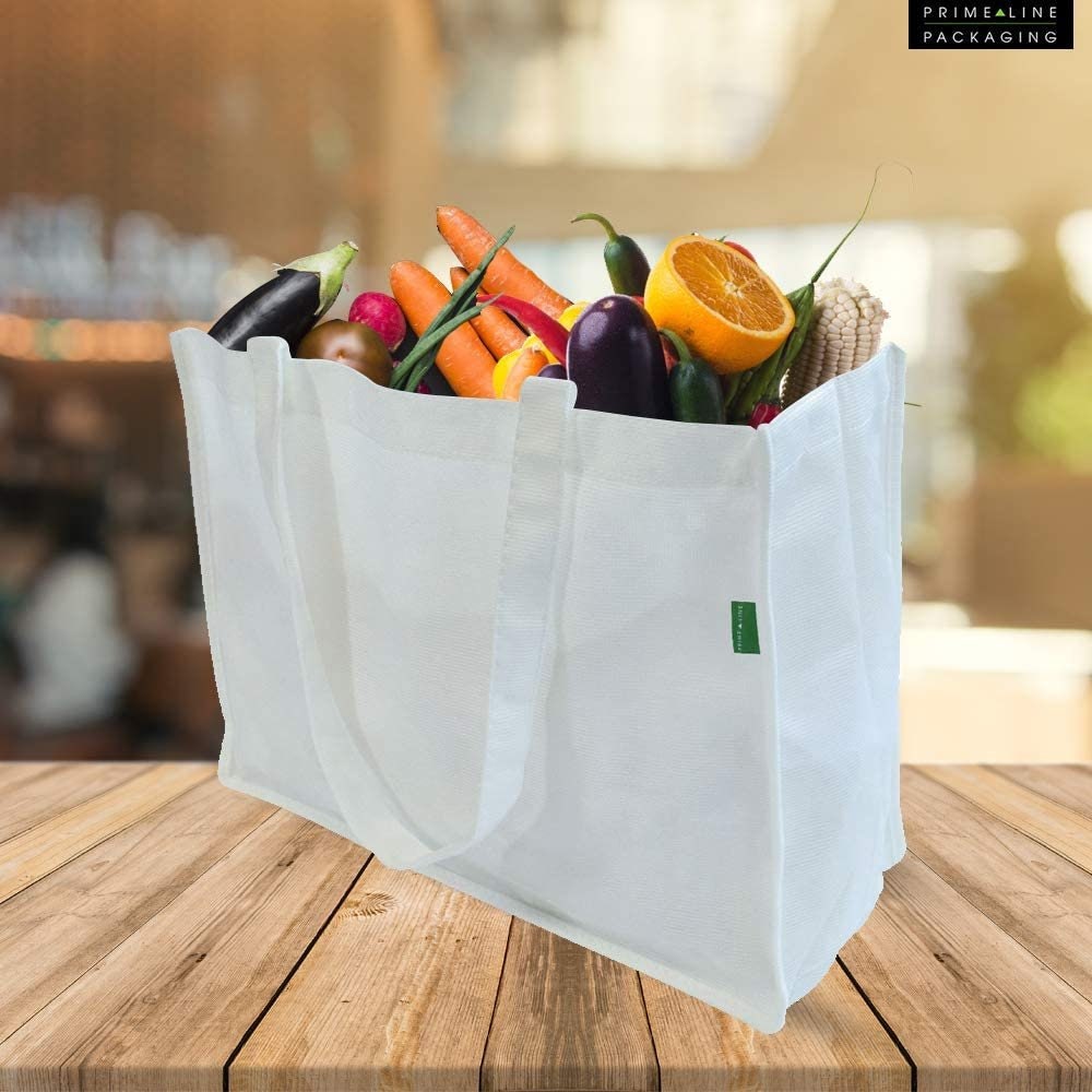 White Reusable Grocery Bags Made From Recycled Plastic Bottles Etsy