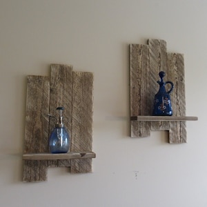 Set of 2 Rustic Wood Shelves, Farmhouse Decor, Rustic Wall Art