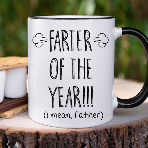 Father's Day Mug, Funny Dad Gift from Daughter or Son, 'World's Greatest Farter' Joke, Personalized Christmas Gift for Dad