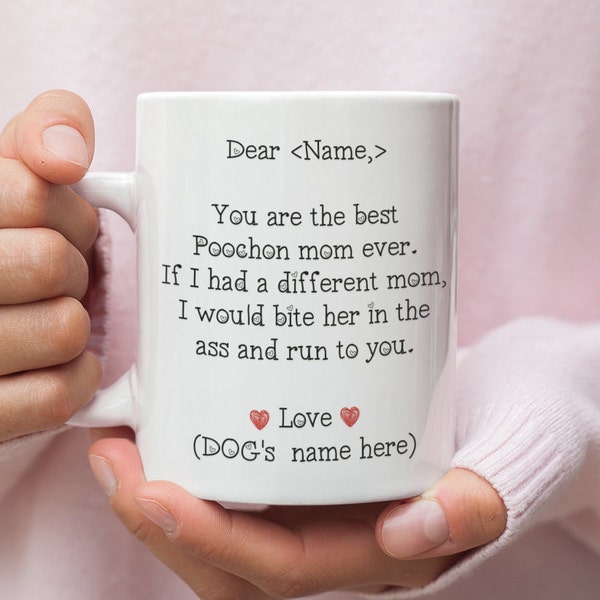 Personalized Poochon Gift, Poochon Mom, Poochon Mug, Poochon Gift for Women, Poochon Mom Mug, Poochon Mommy,