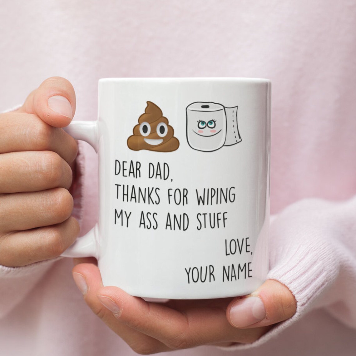 Funny Cute Gag Gift for Dad Dad Coffee Mug With Toilet Paper Etsy