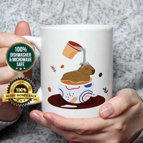 Cappuccino Sticker Capybara Gift Cute Animal Sticker Etsy